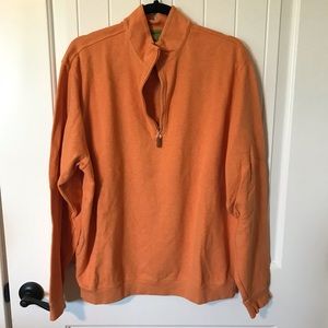 🎁David Donahue orange quarter zip